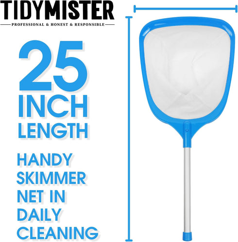 Hot Tub Skimmer Spa Net with 12'' Aluminum Pole Ultra Fine Mesh Net Leaf Skimmer for Small above Ground Pools Pick Up Fine Debris Lightweight Net...