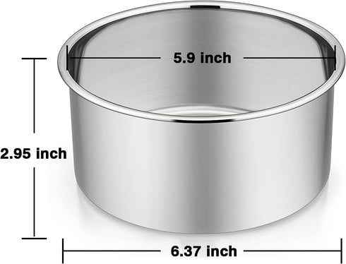 P&P CHEF 6 Inch Cake Pans Set, Round Baking Pan Stainless Steel Layer Birthday Wedding Cake Oven Pans, Non Toxic & Heavy Duty, Deep Side & Mirror ...
