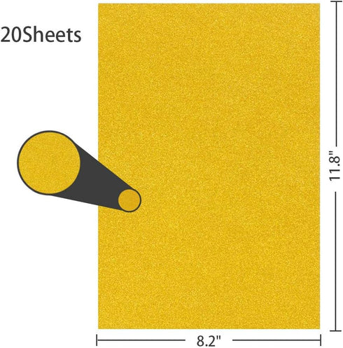 BigOtters Glitter Cardstock Paper, 20 Sheets 10 Colors Premium Glitter Paper for Crafts, 250 GSM Sparkly Card Stock Paper for Card Making, Scrapbo...