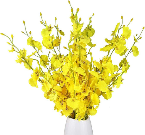 Artificial Flowers Orchids Silk Fake Flowers in Bulk, 10 Pcs (Each 20”), for Wedding Festive Party Home Office Decoration, Not Include Vase...