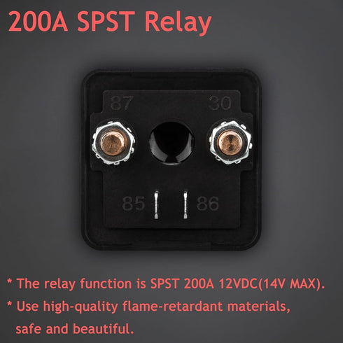 2 Pack 12V 200 Amp Continuous Duty Relay Switch Car Starter Heavy Duty Split Charge 4 Terminal SPST Relays for Truck Boat Marine...