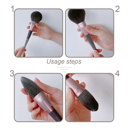 100 Pieces Makeup Brush Protectors Expandable Makeup Brush Nets Reusable Makeup Brush Meshes for Women and Girls Storing Cosmetic Brushes...