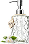JASAI Diamond Design 12 Oz Glass Soap Dispenser, Kitchen soap Dispenser with 304 Rust Proof Stainless Steel Pump, Bathroom Soap Dispenser for Hand...