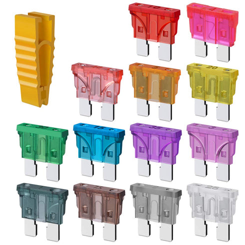 130PCS Standard Blade Car Fuse Assortment, SIM&NAT 1A 2A 3A 4A 5A 7.5A 10A 15A 20A 25A 30A 35A 40A Auto Medium Blade Fuses Kit - ATC/APR/ATO/ATS A...