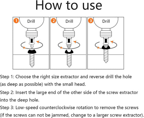 Damaged Screw Extractor Set Tools Gifts for Men - Removal for Stripped Screws Nuts & Bolts, 6PCS Stripped Screw Extractor Kit Drill Bit Tools for ...