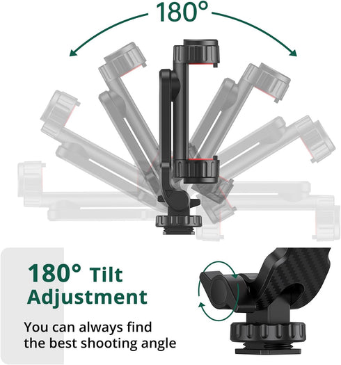 ATUMTEK Phone Tripod Mount, Universal Smartphone Mount Adapter with 2 Cold Shoe and 1/4" Standard Screw, 360° Rotates and 180° Tilts Adjustable Ce...