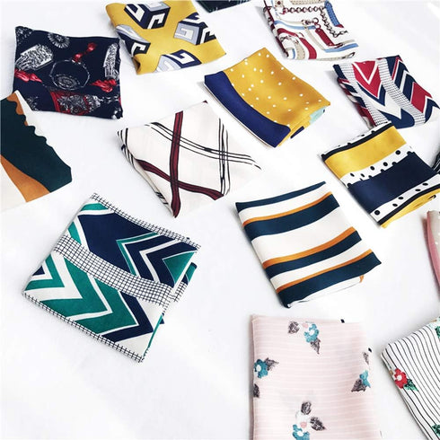 4 PCS Square Scarf Satin Silk Feeling Formal Square Neck Scarf Head Hair Wraps Neckerchief Scarf - 20x20 Inch - Style 4...
