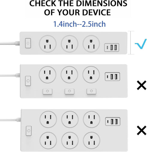 Monzlteck Universal Power Strip Mount, Put Your Power Strip Under The Desk or On The Wall-(Power Strip not Included)-Fits 1.6" to 2.4" Width...