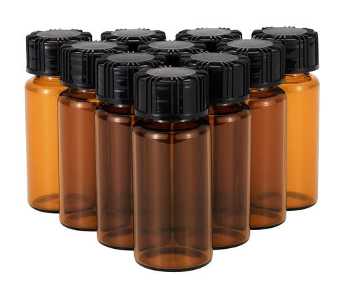 10ml Amber Glass Bottles for Essential Oils, Chemistry Lab Chemicals, Colognes & Perfumes (10 Pieces)...