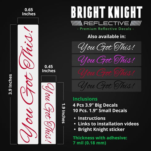 You Got This Rearview Mirror Decal, 14 Pcs Black Affirmation Rearview Mirror Accessories with Premium Vinyl, Non-Fading by Bright Knight Decals...