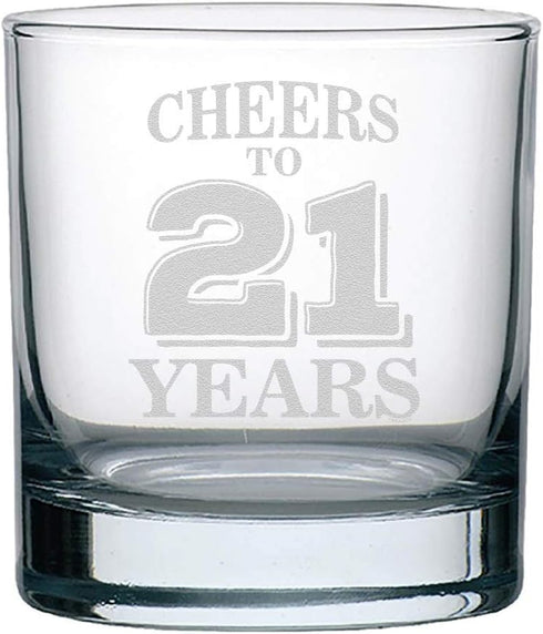 Veracco Cheers To 21 Years Twenty First Birthday Gifts Whiskey Glass Funny For Someone Who Loves Drinking Bachelor Party Favors (Clear, Glass)...