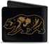 Buckle-Down Men's Wallet, Bifold, California Grizzly Bear Outline Black Brown, Vegan Leather, 4.0" x 3.5"...