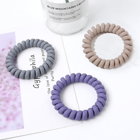Spiral Hair Ties 20 Pieces No Crease Coil Hair Ties No Damage Phone Cord Hair Ties Elastics Hair Coils Traceless Plastic Hair Bands Spiral Bracele...