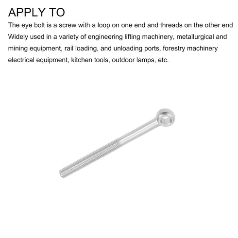 Shoulder Swing Lifting Bolt (M6x70mm) 2Pcs, 304 Stainless Steel Eye Bolts - for Home Renovation, Pipeline Gate Valves Fasteners, Silver...