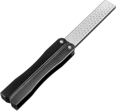 Portable Double-Sided Diamond Sharpener - 400/600 Grit for Garden, Outdoor, and Kitchen Tools - Lightweight and Portable for Sharp Blade Maintenan...