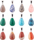 FASHEWELRY 50Pcs Water Drop Stone Pendants Teardrop Healing Crystal Quartz Chakra Gemstone Rock Charms Random Mixed for Necklace Jewelry Making Ho...