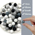 100pcs 15mm Silicone Beads,Bulk Rubber Beads for Keychain Making,Beads for Pen Bracelet Lanyard Making DIY kit (Achromatic)...