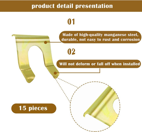 15 Pieces Brake Line Clips Metal Brake Line Retainer U Shaped Brake Hose Clips Replacement Hose Clamps Metal Brake Line Retainer Brake Cable Clip ...