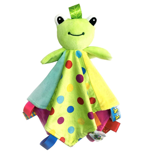 Toddler Taggy Security Blankets Soft Plushy Cuddle Bud Blankie Breathable Snuggle Blanket for Boys and Girls, Green Frog...