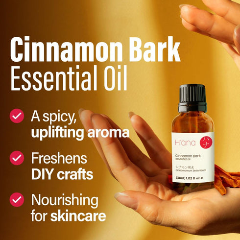 H’ana Cinnamon Bark Essential Oil for Diffuser - 100% Natural Cinnamon Bark Oil for Skin, Aromatherapy, Bath Bombs, Soaps & Candles (1 fl oz)...