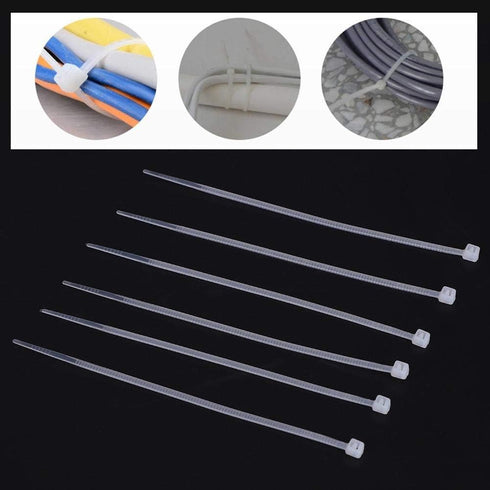 1000 Pcs White Zip Ties Recoverable Reusable Small Clear Self locking Nylon Cable Ties Fasten Thin Wraps Wire Ties for Home Office Workshop(3x100m...