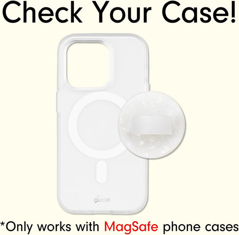 Sonix Magnetic Phone Grip, Removable Silicone Ring Loop Holder | Compatible with MagSafe | White Pearl Tort...