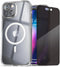 ENCASED Privacy Case, Designed for iPhone 15 (2023) Slim-fit Clear Case with Anti-Spy Screen Protector, 9H Tempered Glass (Compatible with MagSafe...