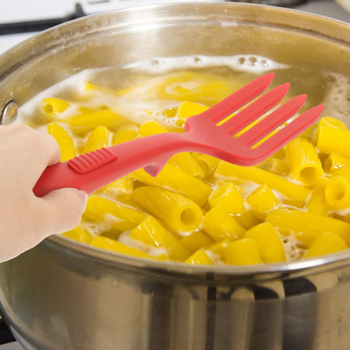Healeved Silicone Flexible Forks Silicone Cooking Fork Nonstick Blending Fork Ultimate Fork for Cooking Utensil for Kitchen Stir Mix Mash Red...