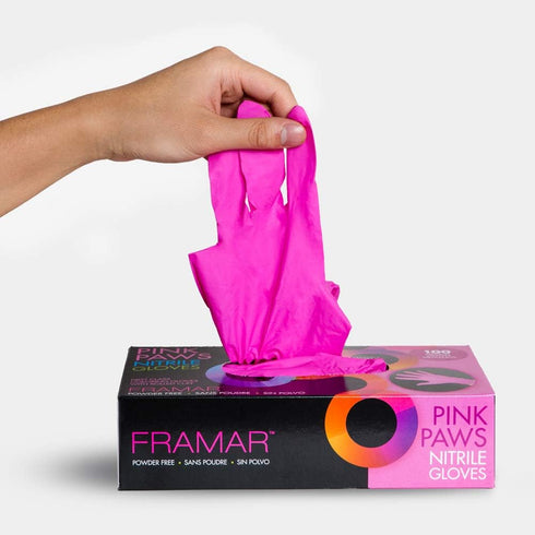 FRAMAR Pink Gloves Disposable Latex Free – Pink Nitrile Gloves Small, Disposable Gloves Small, Rubber Gloves Disposable, Esthetician Supplies, Mec...