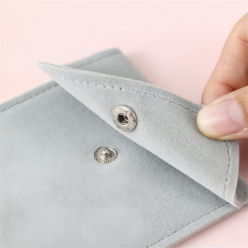 2 Pcs Velvet Jewelry Pouches, 3.9’’ x 3.9’’ Jewelry Storage Bags with Snap Button Gift Packaging Bags Purse Pouches for Rings, Bracelets, Necklace...