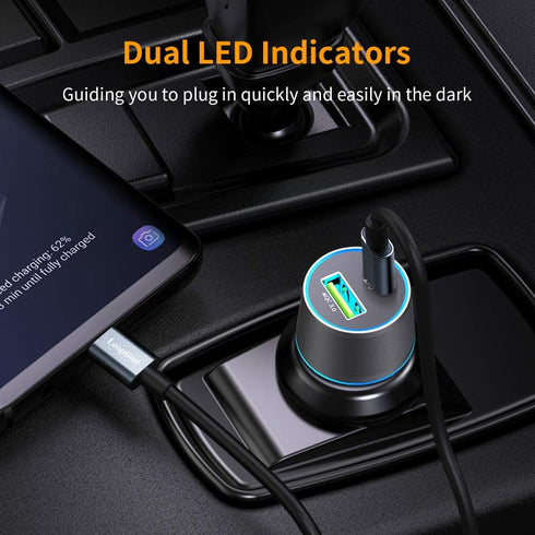 Fast USB C Car Charger Block,Compatible with Google Pixel 8/8 Pro/7/7 Pro/6/6a/6 Pro/5a/5/4a/4/4 XL/3, 30W Power Delivery & Quick Charge 3.0 Car A...