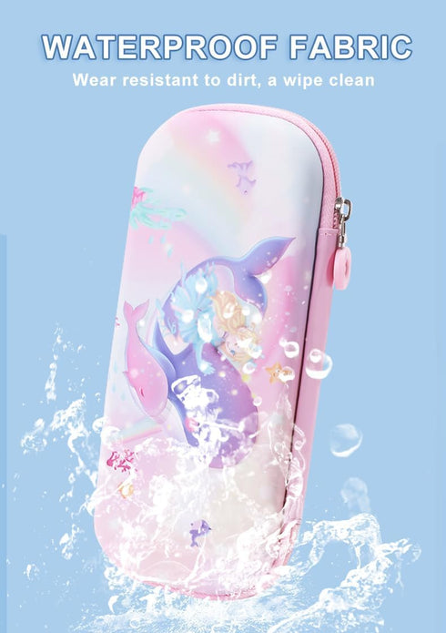 Pencil Case for Kids Girls 3D Whale Large Capacity Waterproof Pencil Box with Compartments Cute Pen Pouch for Kindergarten and School......