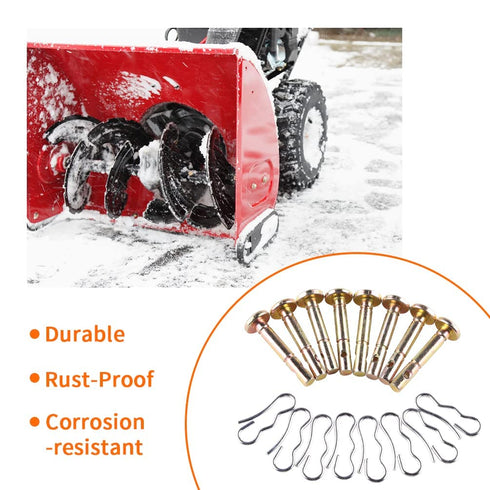 22 Pcs Shear Pin+ 22 Pcs Cotter Pin for Snowblower, Replace 738-04124 & 714-04040, Compatible with MTD Craftsman Cub Cadet Troy-Bilt Snow Throwers...
