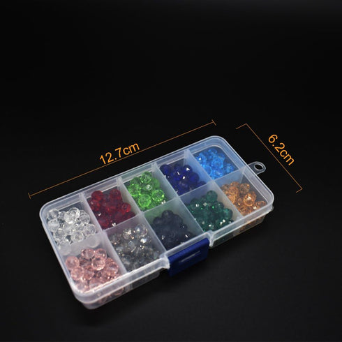 Wholesale Briolette Crystal Glass 500pcs 6mm Beads Finding Spacer Beads Faceted with Container Box Beads for Making Jewelry 10 Colors (6mm)...