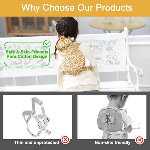 2 in 1 Monkey Toddler Safety Harness Backpack Children's Walking Leash Strap (giraffe)...