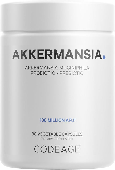 Codeage Akkermansia Muciniphila Probiotic Supplement - 3-Month Supply of Akkermansia Probiotic & Chicory Inulin - Daily Synbiotic Probiotic Chicor...