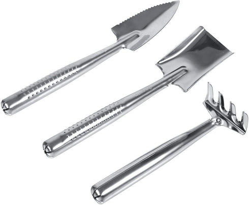 3 Pcs Set Mini Gardening Plant Pot Tools Small Handheld Shovel Spade Rake Gardening Work Set Kids Toy Gifts for Succulent Cactus Herbs Indoor Mini...