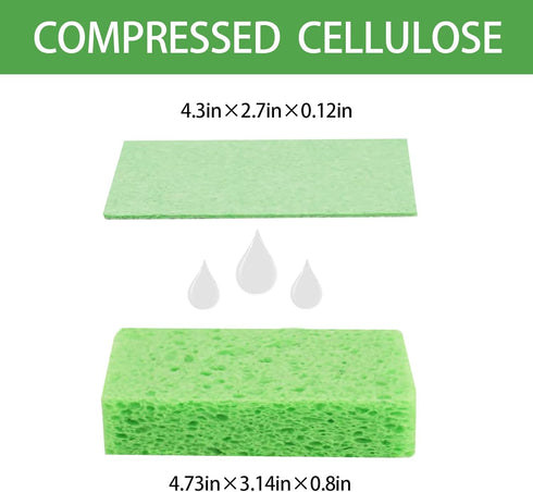12-Count Natural Kitchen Sponge,Compressed Cellulose Scrub Sponges,Non-Scratch Kitchen Sink Sponges for Dishes Cleaning Bathroom Cars,Funny Colorf...