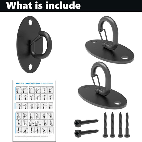 Wall Mount Anchors for Resistance Bands, Space Saving Workout Hooks for Strength Training, Home Gym Anchors for Physical Therapy Exercise...