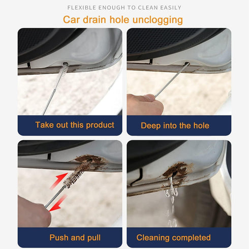 Extra Long Pipe Tube Cleaner Fridge Drain Pipe Dredging Tool Flexible Drain Brush Skinny Tube Spiral Cleaning Brush Drinking Straw Cleaner Brush N...