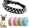 Spiked Dog Collar for Small Dogs Soft PU Leather Spike Puppy Collar Anti Bite Studded Rivet Cat Collar for Kittens Small Medium Pets Like Chihuahu...