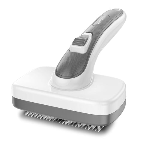 Dogs Cats Self Cleaning Slicker Brush for Shedding & Grooming Any Breed of Pets, Remove Loose Undercoat Knots Mats Tangled Hair for Small Medium L...