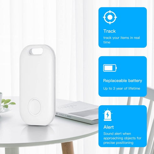 2 Pack Key Finder Smart Bluetooth Tracker Item Finder Work with Apple Find My Item Locator Anti-Lost Device for Keys, Bags and More Global Positio...