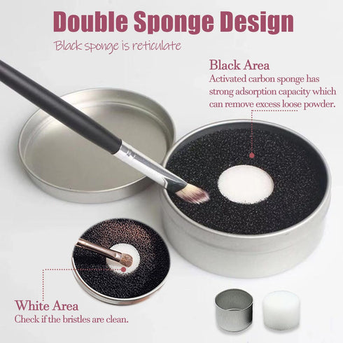 3 In 1 Makeup Brush Cleaning Set Multifunctional Washing Bowl Drying Basket with Handle Silicone Cleaner Mat Removal Cleaner Sponge 150ml/5.12fl.o...
