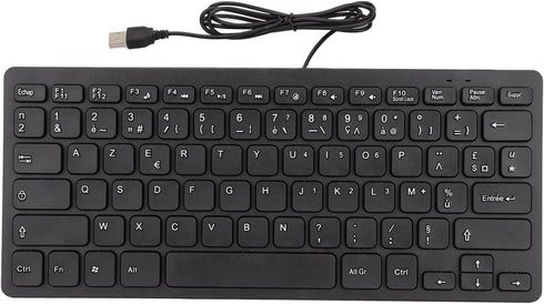 Yoidesu Wired Keyboard, TT-A01 78 Keys USB Keyboard Mute Ultra Thin Mini Russian/French/German Keyboard for PC Laptop Desktop Computer (French)...