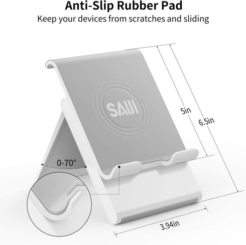 SAIJI Adjustable Tablet Stand Holder Portable Foldable Desktop Stand Dock Compatible for iPad, iPhone, Nintendo Switch, Samsung Galaxy and Kindle ...