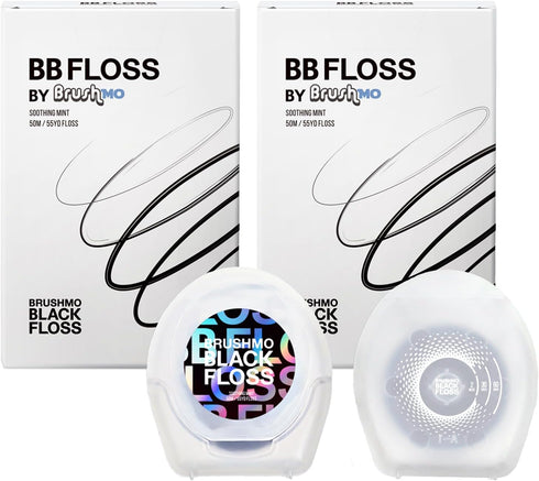 Brushmo Black Floss (BB Floss) Expanding Dental Floss, Dentist/Engineer-Designed, Deep Clean, Shred Resistant, All Natural Microcrystalline Waxed,...