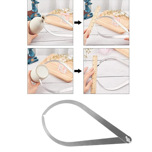 Hilitand 10in Clay Caliper, Stainless Steel Bent Leg Inside Outside Clay Caliper for Clay Modelling Clay Pottery Tool 25.8x9.8x1.4 cm...