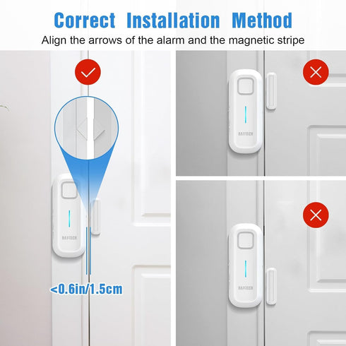 DAYTECH Freezer Door Alarm with Delay 1/2/3/4 mins When Left Open Window Chime Close Doors Reminder Refrigerator Door Alarm 0 to 120 dB for Fridge...