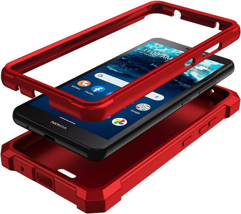 for Nokia C100 Case,Nokia C100 Phone Case with Screen Protector,Front Back Full Body Protective Design Frosted PC Back Soft TPU Bumper Raised Corn...